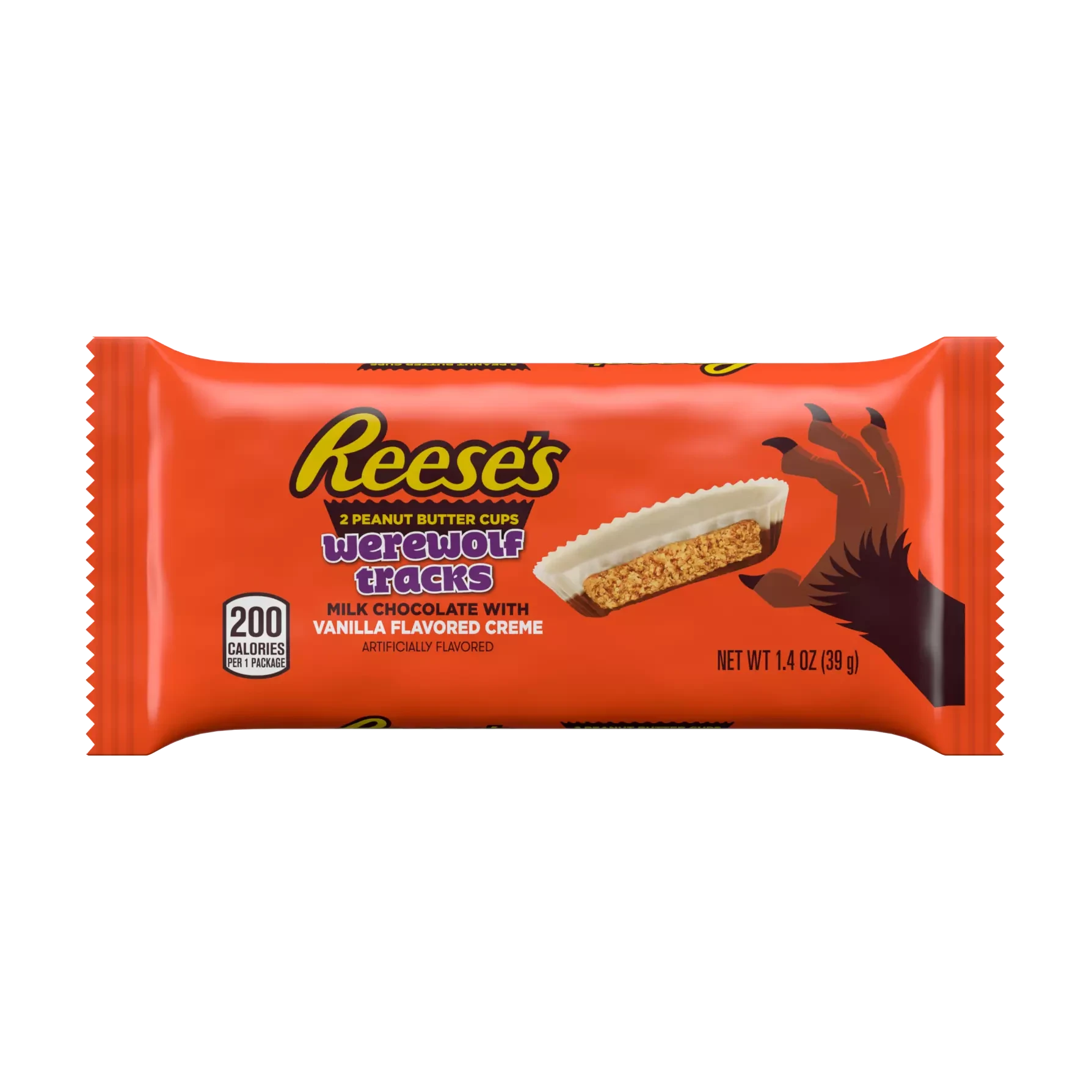 REESE'S Werewolf Tracks Milk Chocolate Peanut Butter Cups 1.4OZ Simple REESE'S