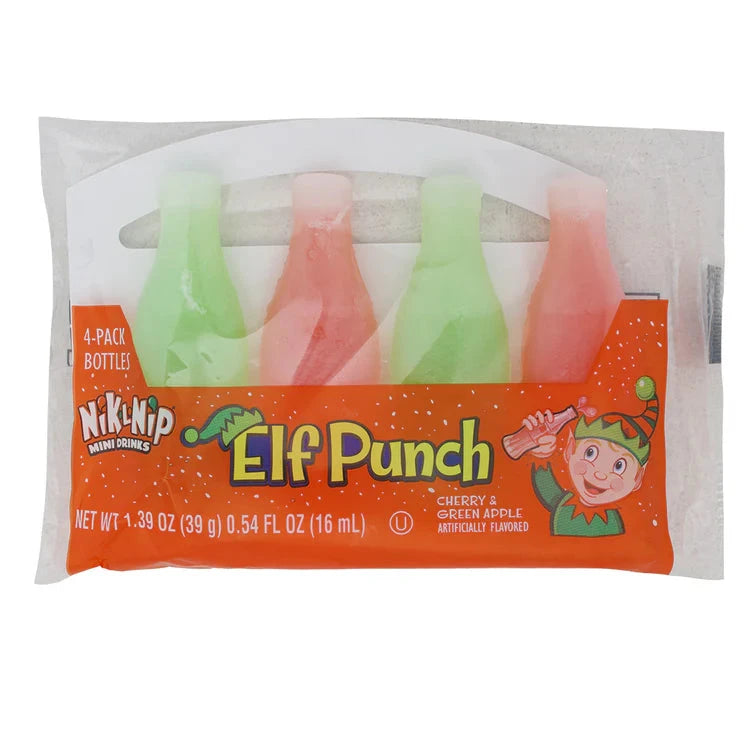 Nik-L-Nip Christmas Elf Punch - Pack of 4 (1.39oz) Simple Nik-L-Nip