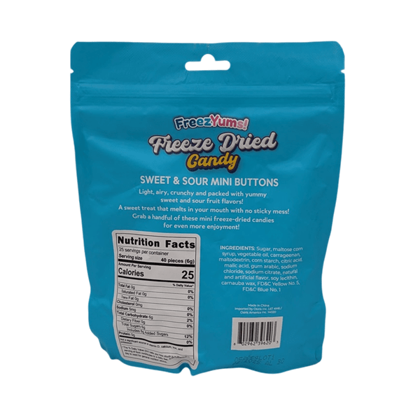 FreezYums! Freeze Dried Sweet & Sour Mini Button Candy (150g) Simple FreezYums