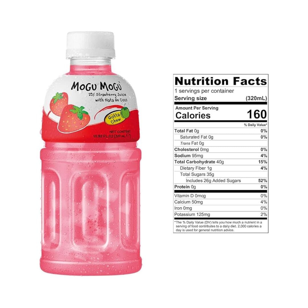 Mogu Mogu Strawberry Juice Drink, 320 ml Simple Mogu Mogu