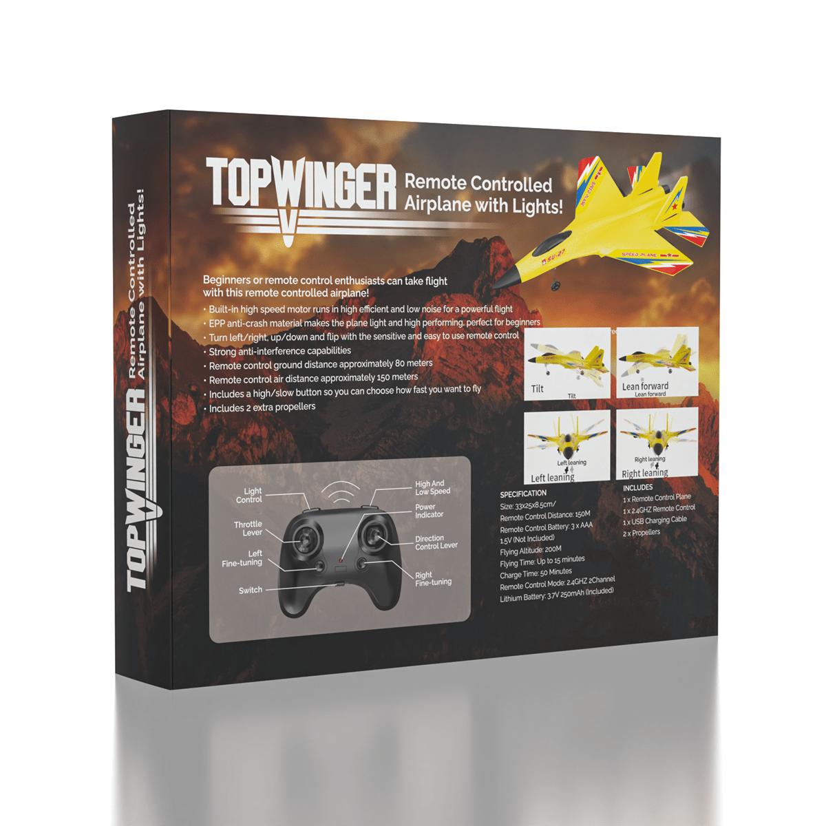 Topwinger: Remote Controlled Plane w/ Lights | Ships Assorted Simple Topwinger