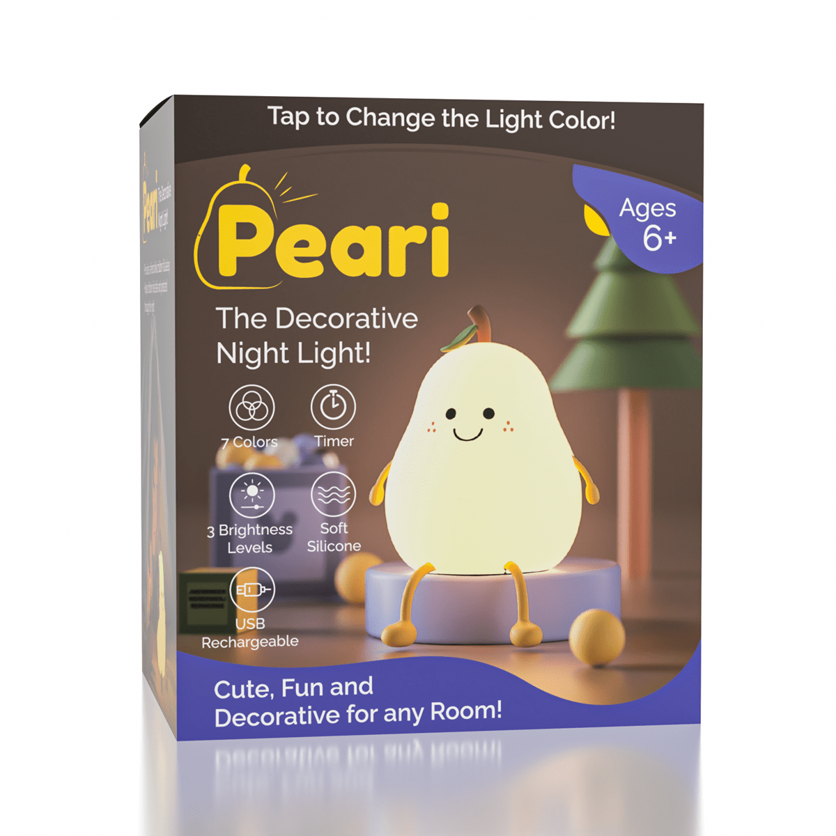 Peari: The Adorable Decorative Pear Night Light | 7 Color Modes Simple Exclusive