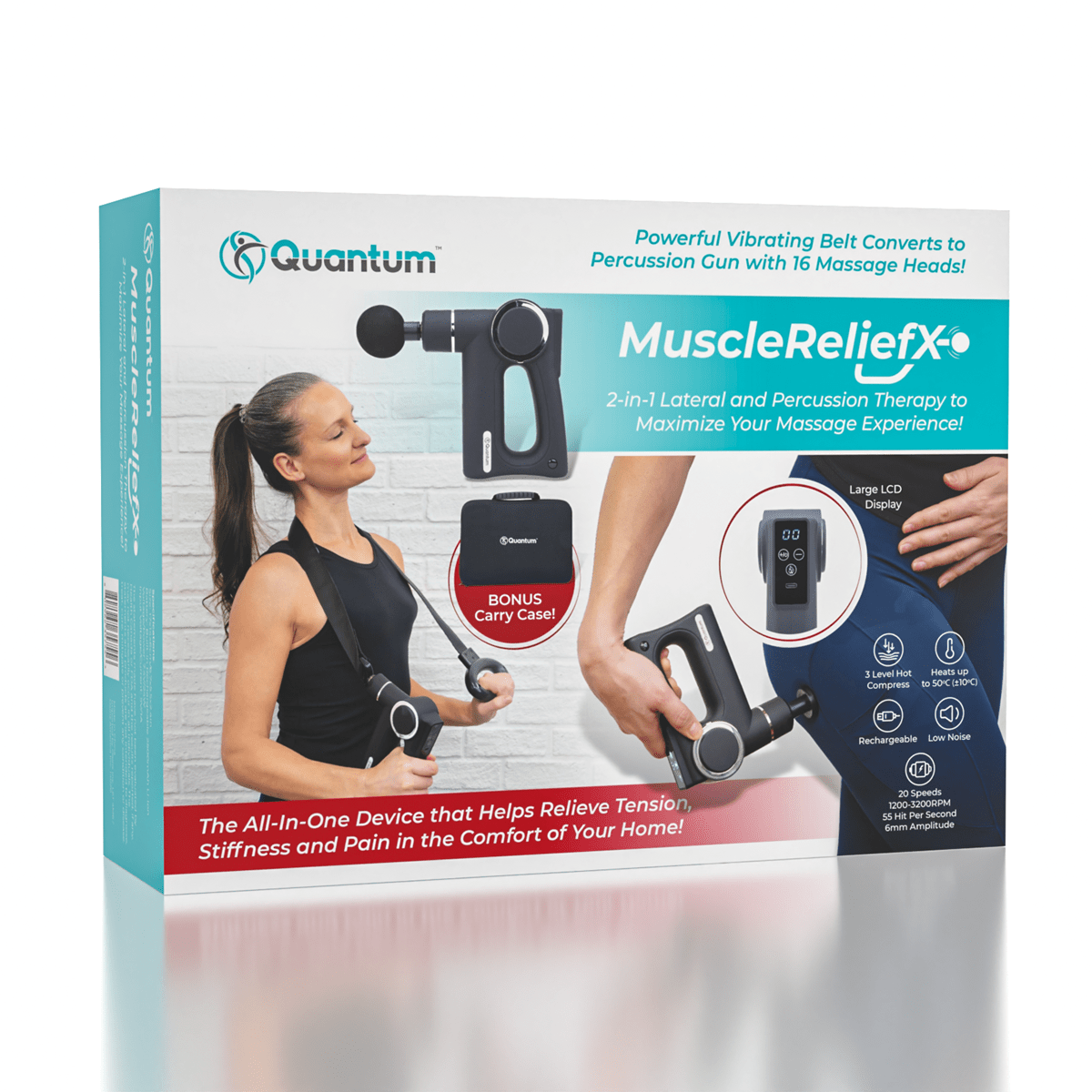 Quantum MuscleReliefX Full Body Lateral & Percussion Massager | Includes Vibrating Belt! Simple Quantum