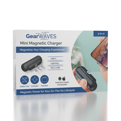 GearWaves: Mini Magnetic 3-in-1 Portable Device Charger Power Bank Simple GearWaves