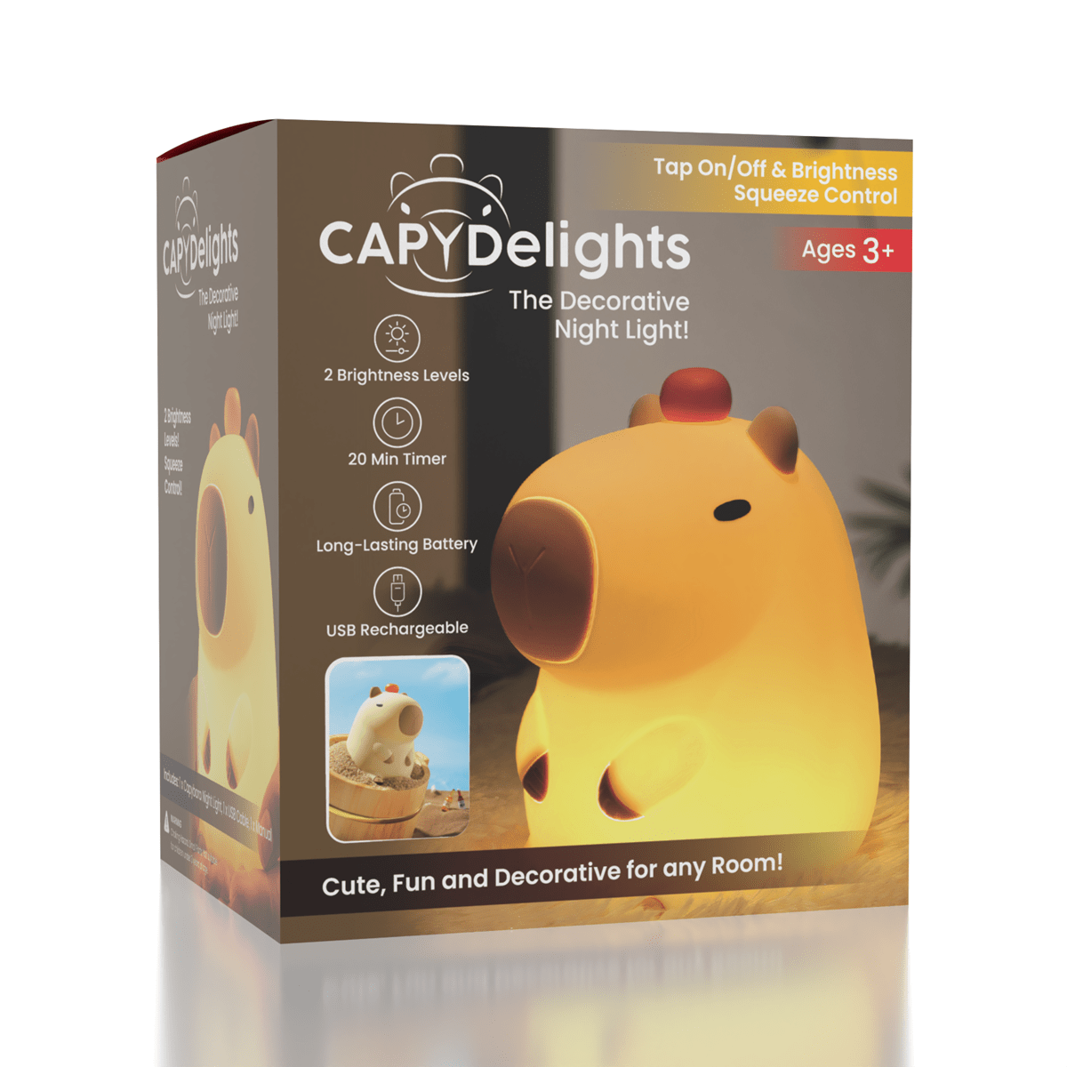 CapyDelights: The Adorable Decorative Capybara Night Light Simple Exclusive