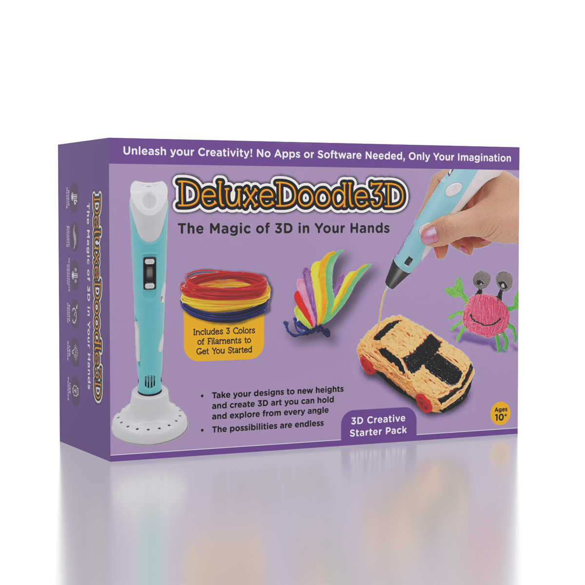 DeluxeDoodle3D Portable Rechargeable 3D Printer Pen (Filament