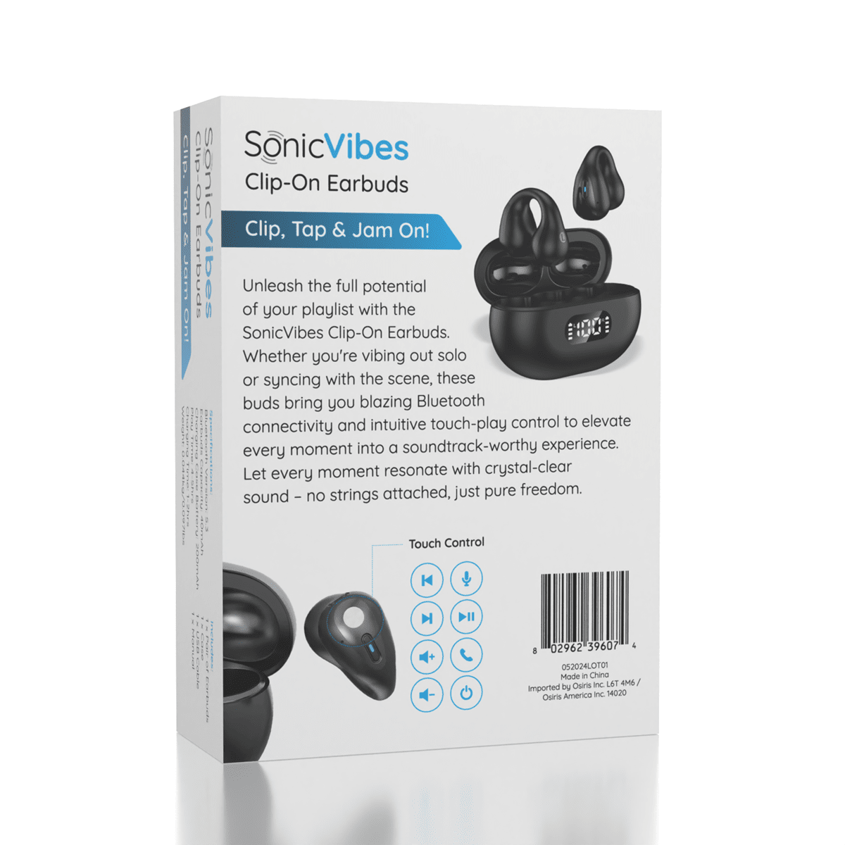 Sonic Vibes Clip-On Earbuds - Squeezable Earbuds Simple Sonic Vibes