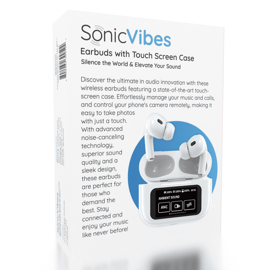 SonicVibes Earbuds w/ Touchscreen Case Simple Exclusive
