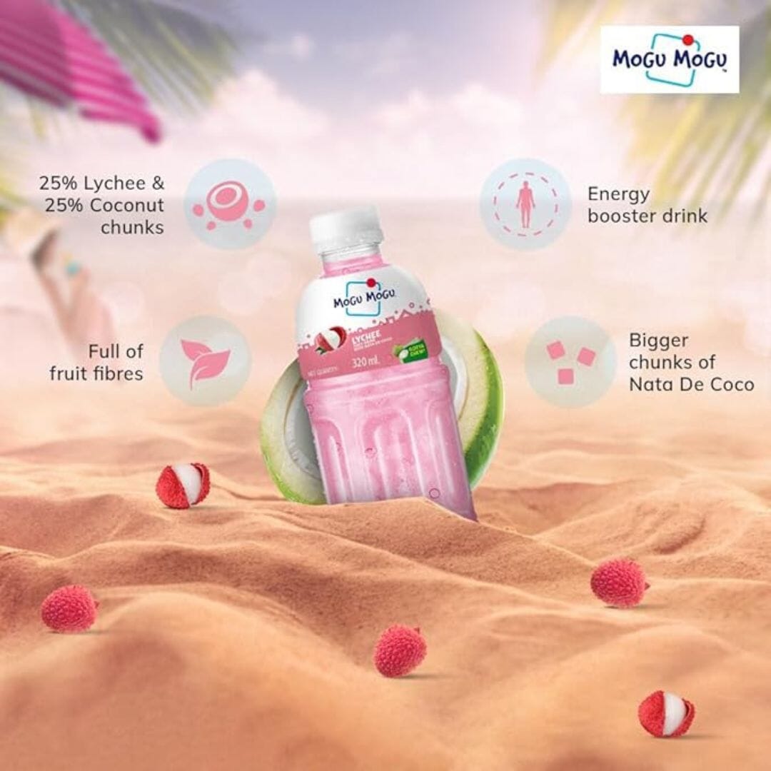 Mogu Mogu Lychee Juice Drink, 320 ml Simple Mogu Mogu