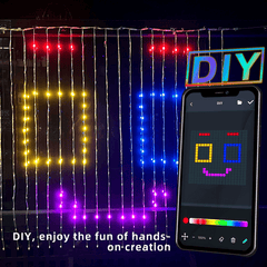 Pulsationz Bluetooth Programmable LED Curtain Lights (6.4ft) Simple Pulsationz