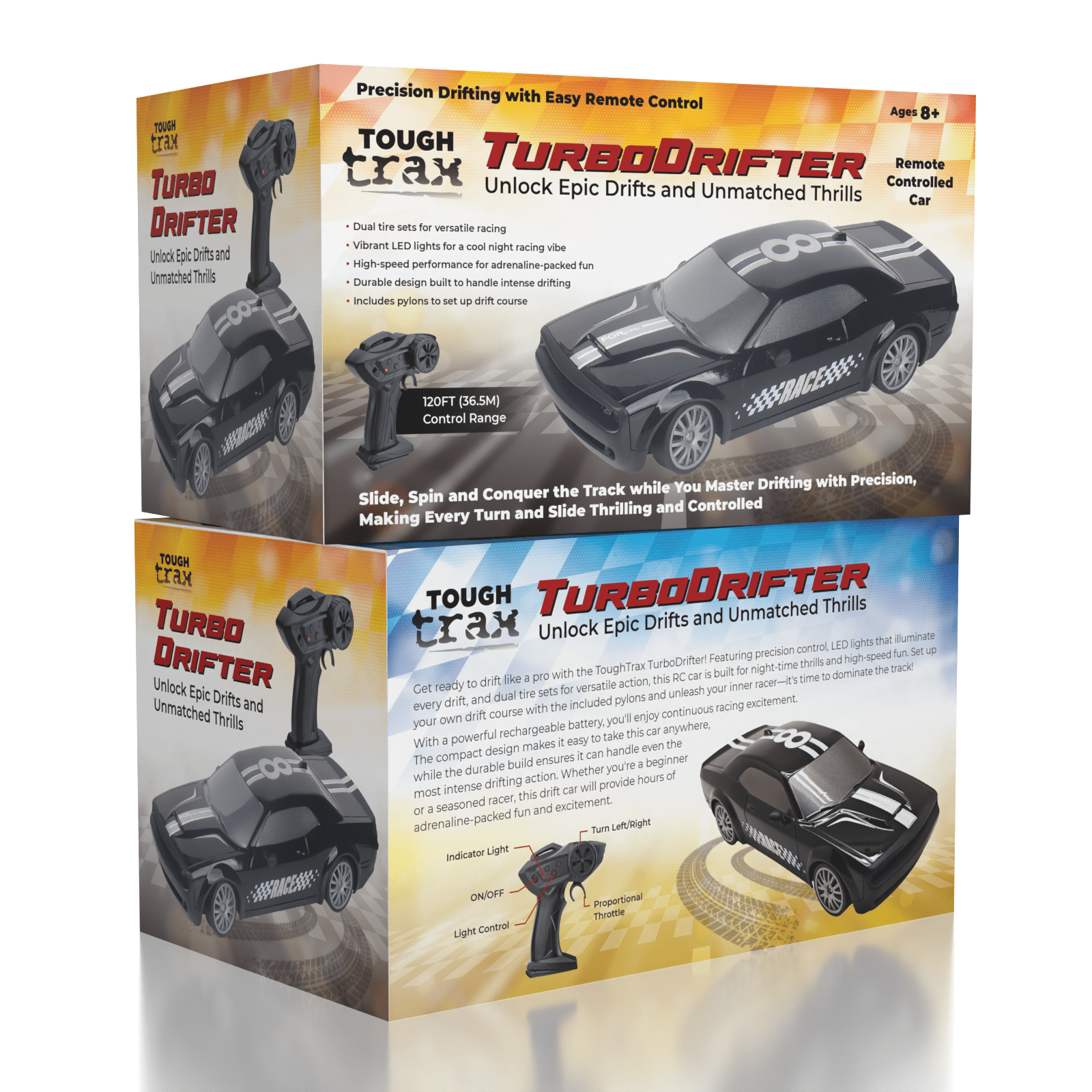 Tough Trax: TurboDrifter - Mini RC Drift Car Black Simple Tough Trax