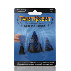 Twist Quest: 3D Printed Fidget Spiral Cone Toy (Blue & Black) Simple Exclusive