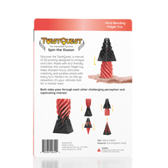 Twist Quest: 3D Printed Fidget Spiral Cone Toy (Black & Red) Simple Exclusive
