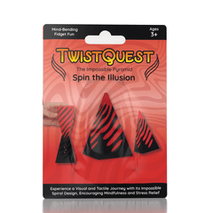 Twist Quest: 3D Printed Fidget Spiral Cone Toy (Black & Red) Simple Exclusive