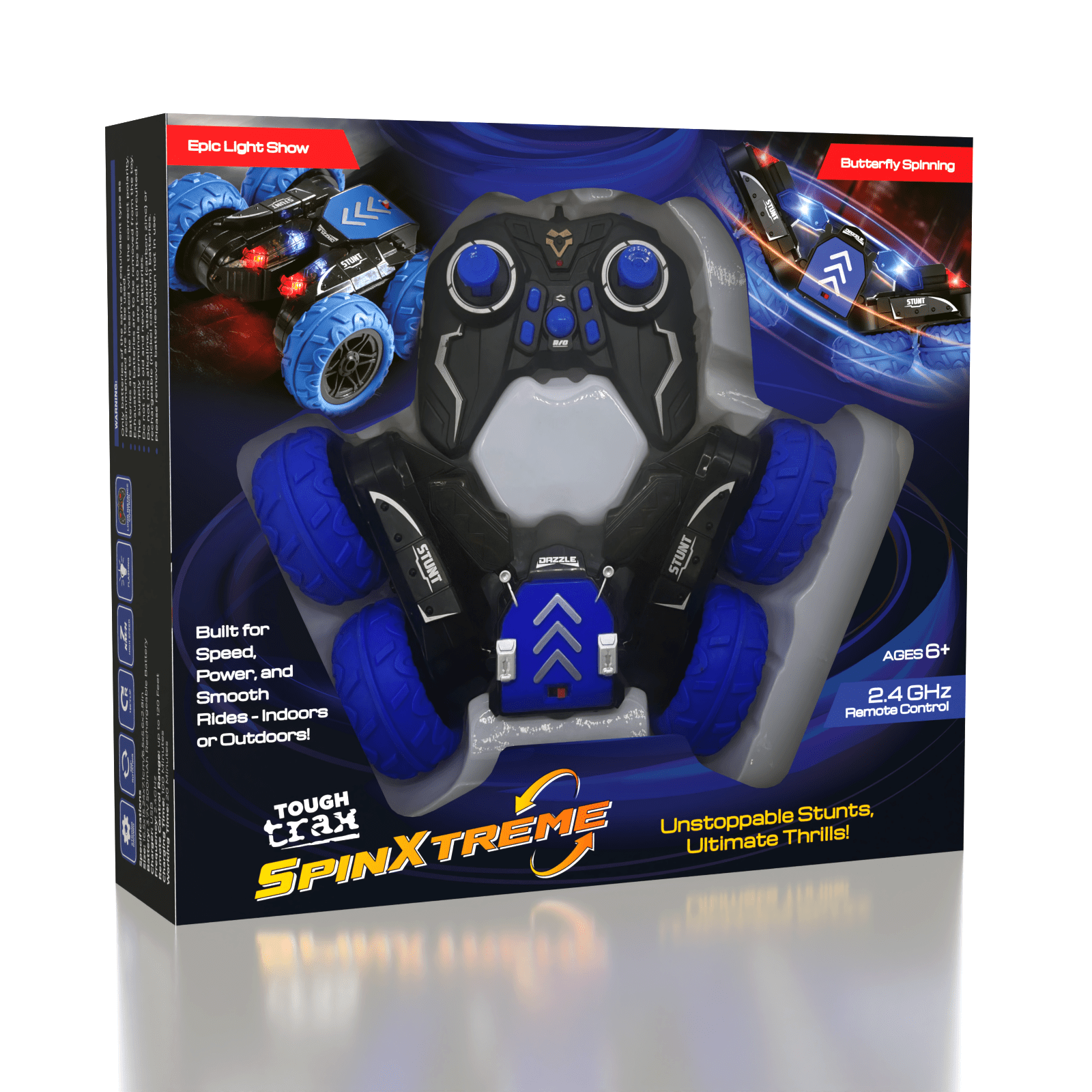 Tough Trax SPINXTREME Remote Control Spinning Stunt Car Simple Tough Trax