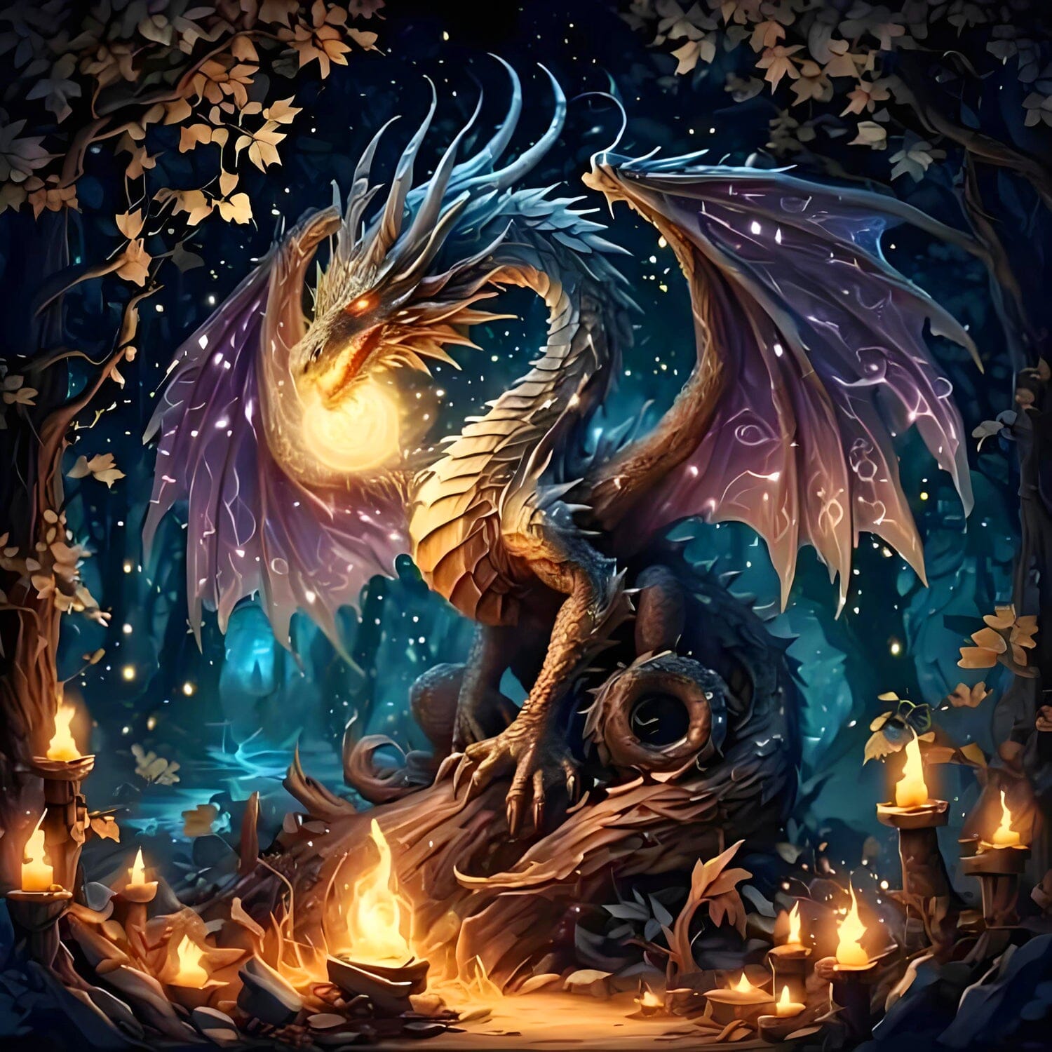 Studio Art Diamond Painting Full Coverage "Enchanted Guardian" (40cm x 40cm) Simple Studio Art