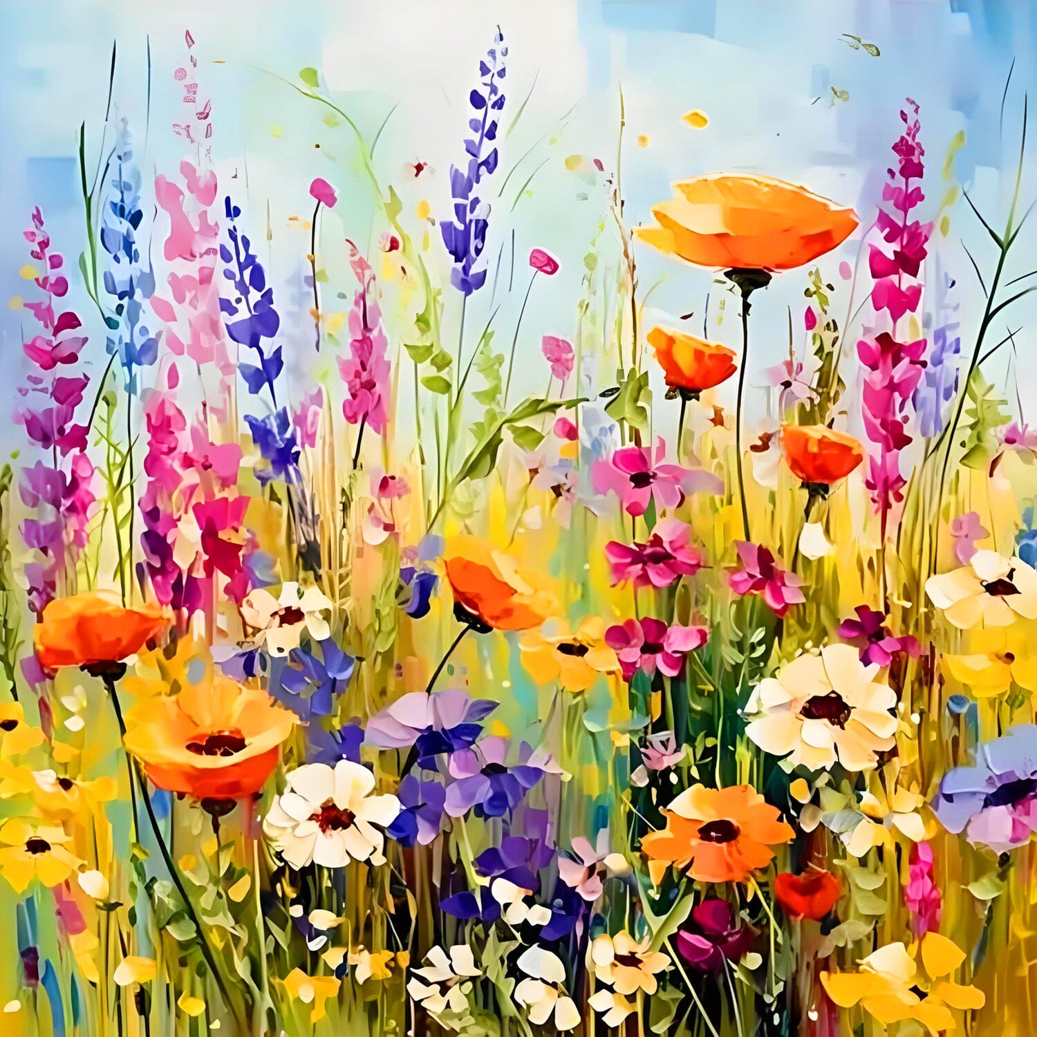 Studio Art Diamond Painting Full Coverage "Wildflower Serenade" (40cm x 40cm) Simple Studio Art