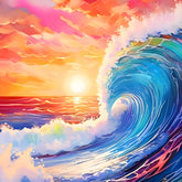 Studio Art Diamond Painting Full Coverage "Sunlit Tides" (40cm x 40cm) Simple Studio Art