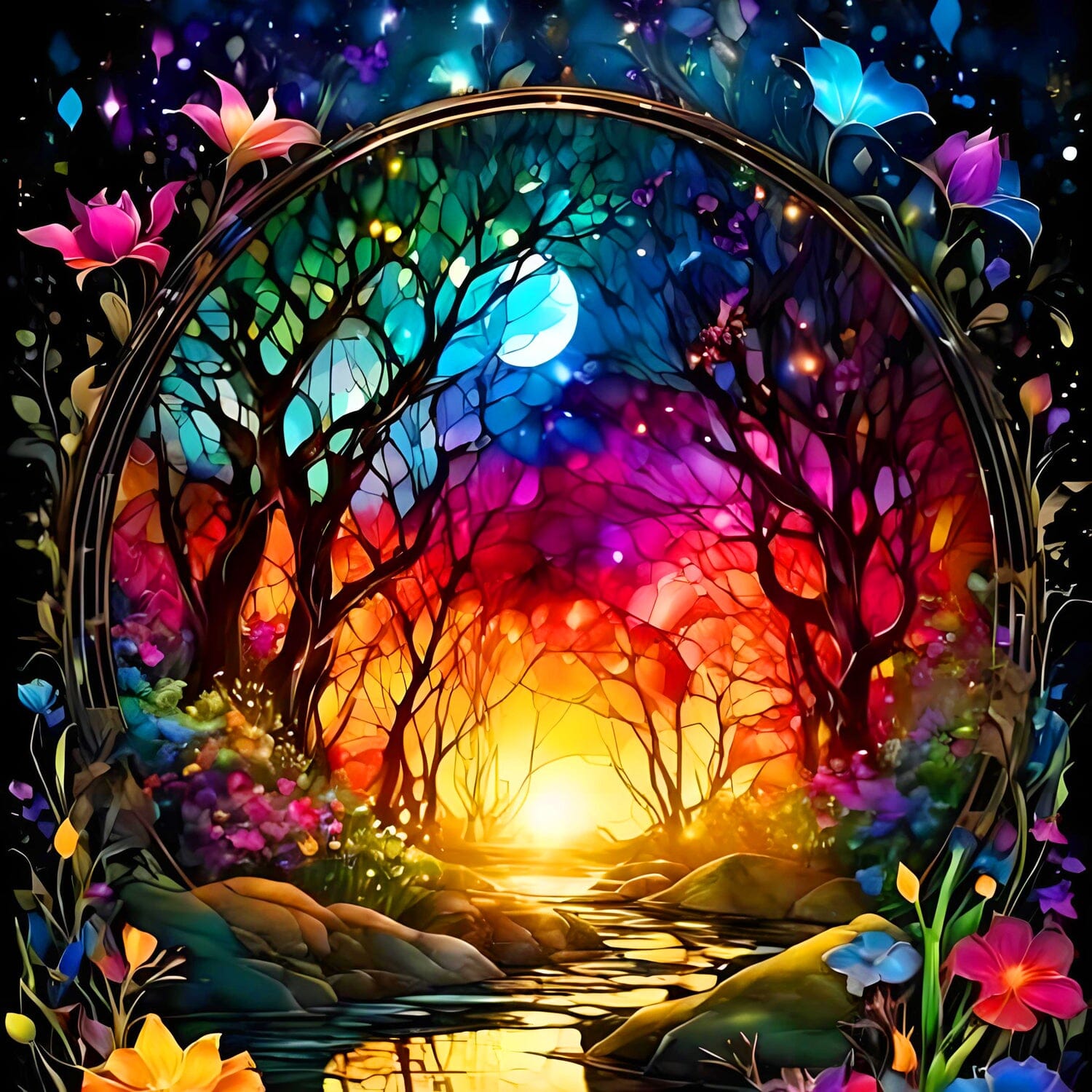 Studio Art Diamond Painting Full Coverage "Twilight Enchantment" (40cm x 40cm) Simple Studio Art