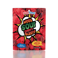 GushYums Mega Sour Cherry Blasts Gushing Gummy Candy (4oz) Simple GummiYums