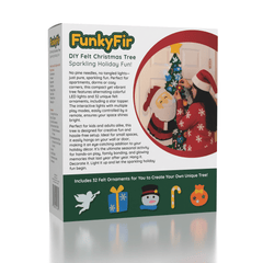 FunkyFir DIY 63" Felt Christmas Tree Wall Hanging w/ LED Lights & Ornaments Simple Exclusive