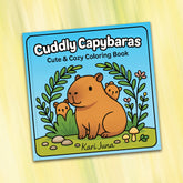 "Cuddly Capybaras" Cute Coloring Book for Adults and Teens By Kari Juna (44 Pages) Simple Exclusive
