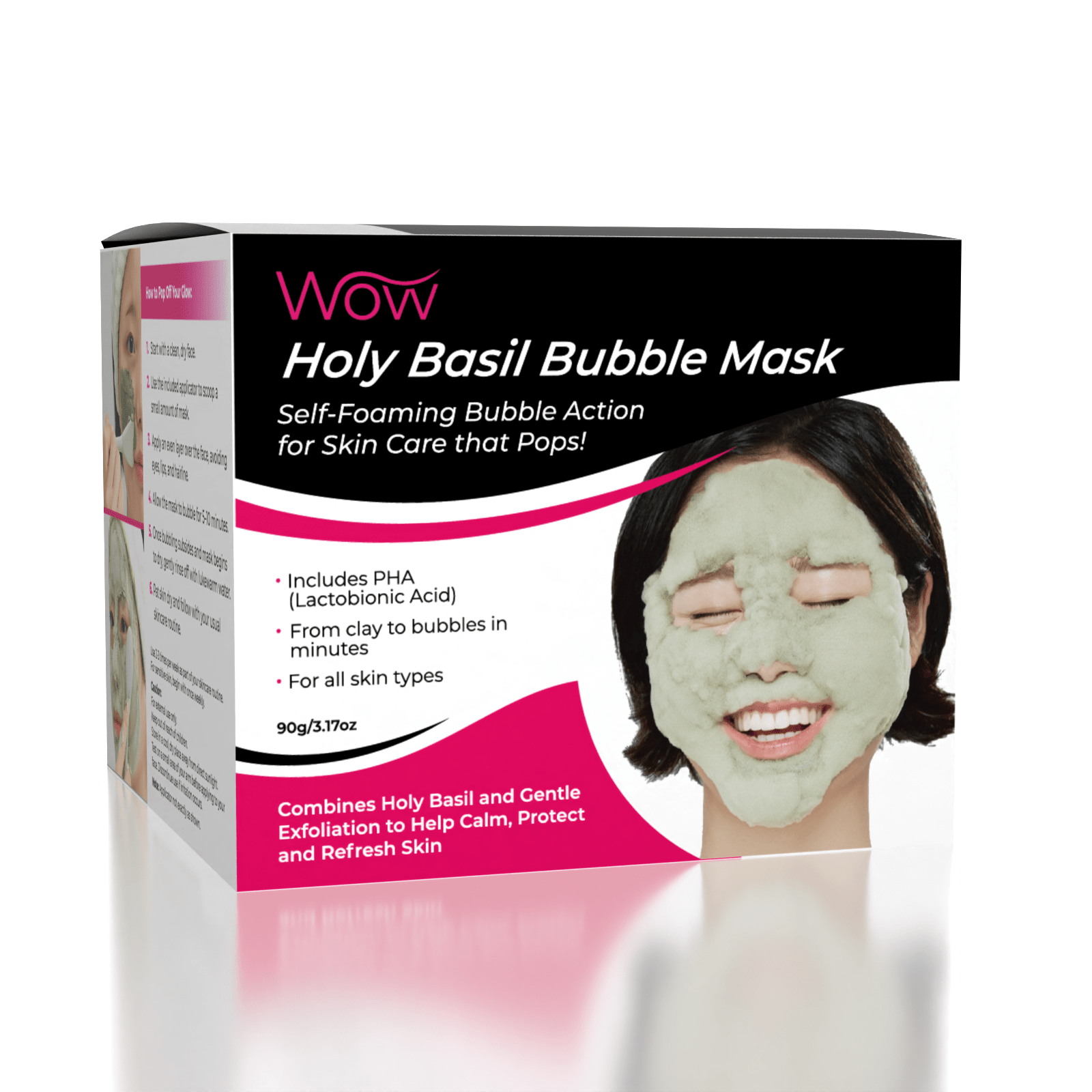 WOW Holy Basil Self-Foaming Bubble Mask (90g) Includes Applicator Simple WOW Beauty