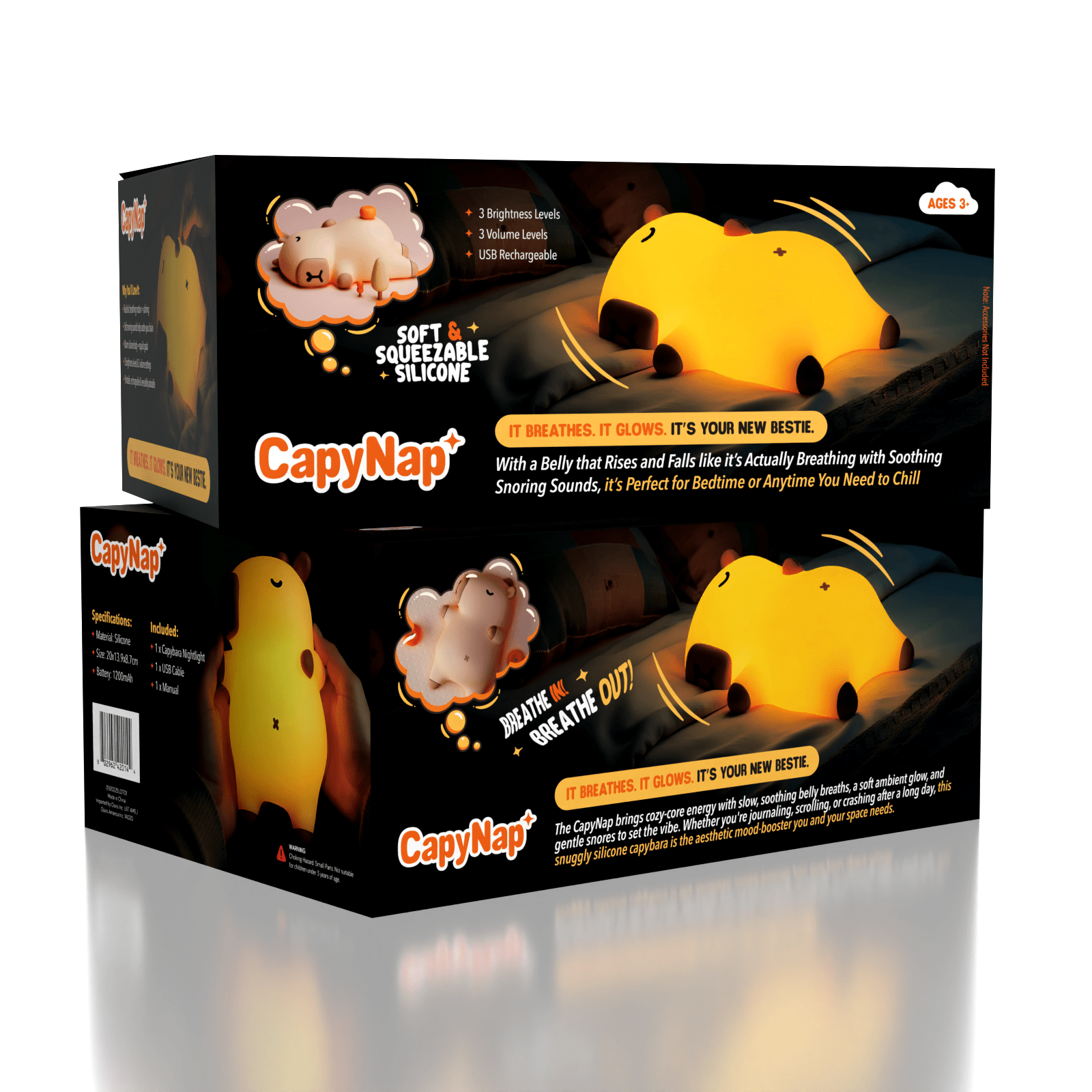 CapyNap Breathing Capybara Night Light Lamp Simple Exclusive