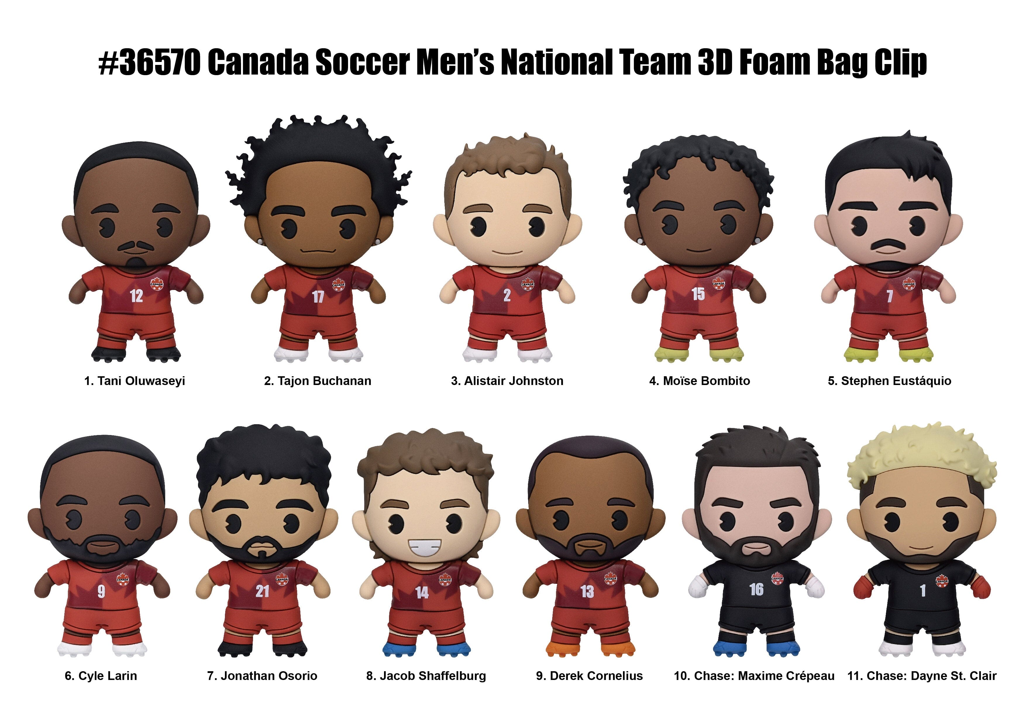 Anime 3D: Canada Soccer Men's National Team 3D Foam Bag Clip (1pc) Simple One Piece