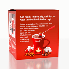 Fonduie Ceramic Mug For Chocolate & Cheese Fondue (Includes Fork & 3 Candles) Simple Exclusive