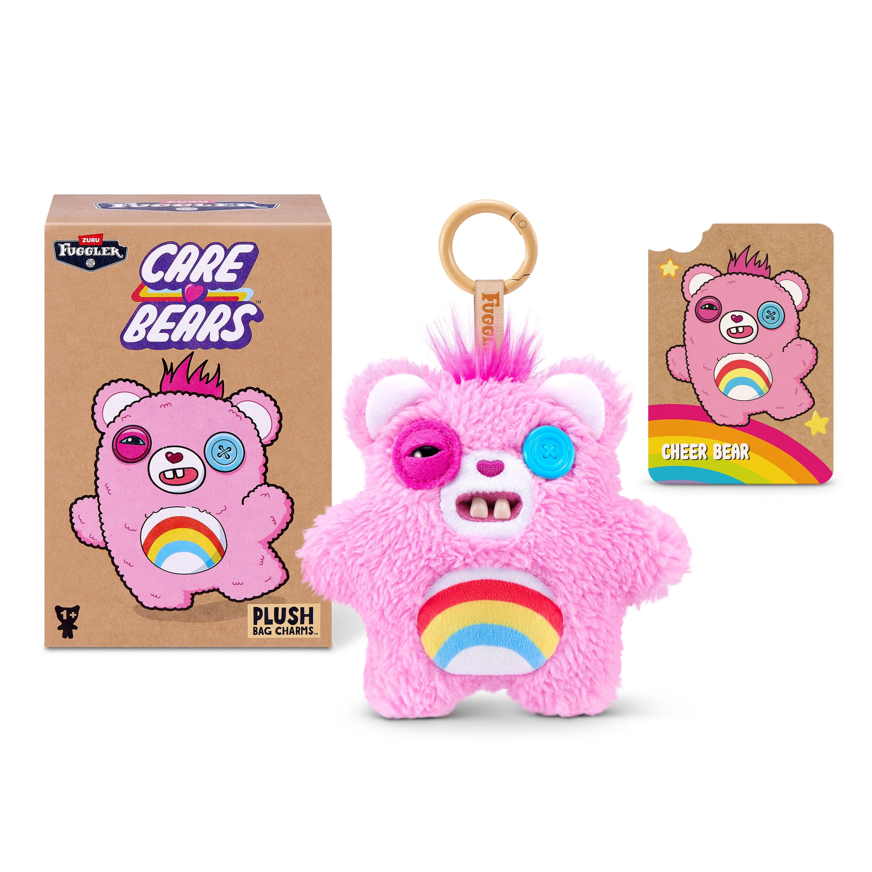 Fugglers Care Bears Plush Keyring Series 1 Blind Box (1pc) Simple Fuggler