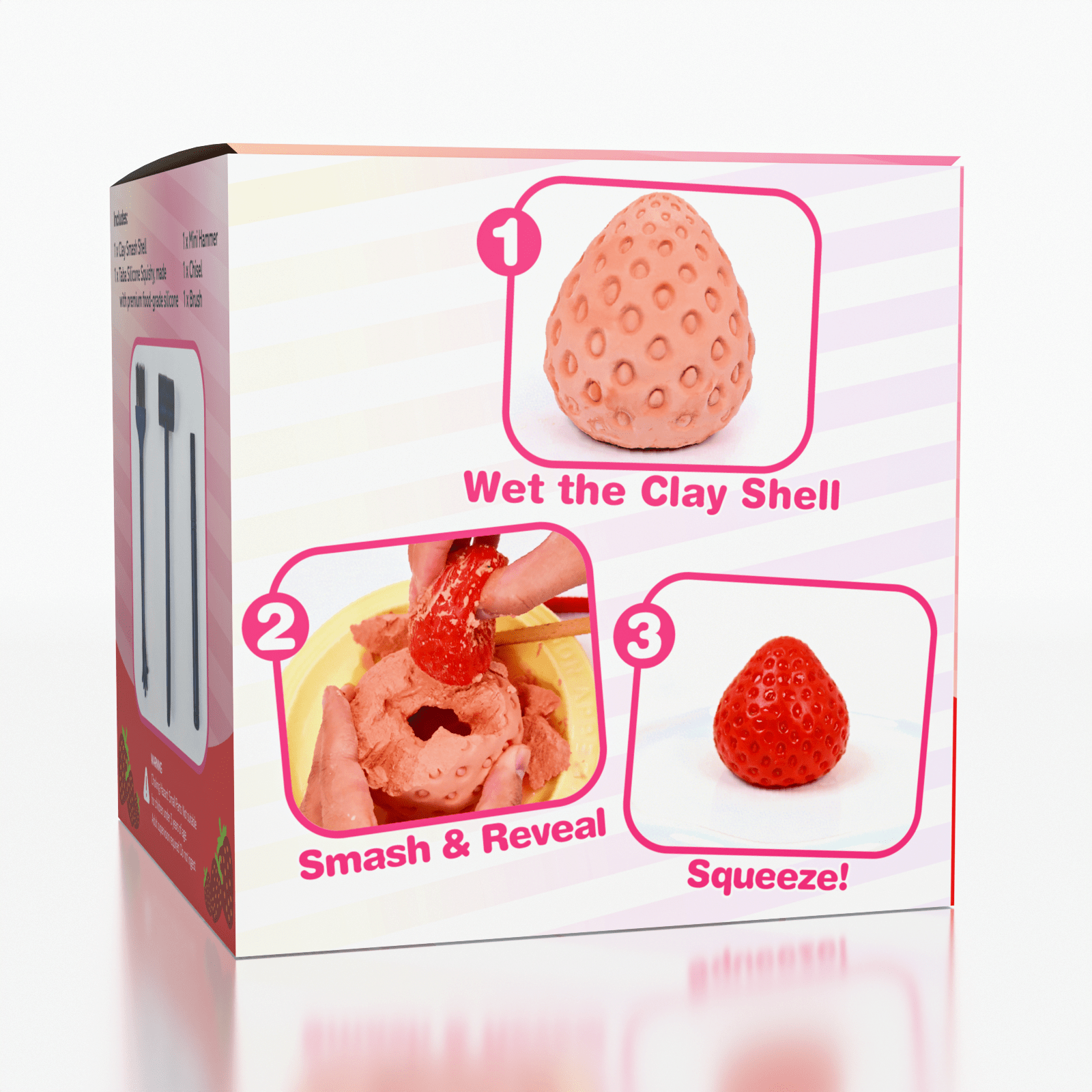 SqueezeSquad Taba Deluxe Smash and Squeeze Fidget Toy - Strawberry Simple SqueezeSquad