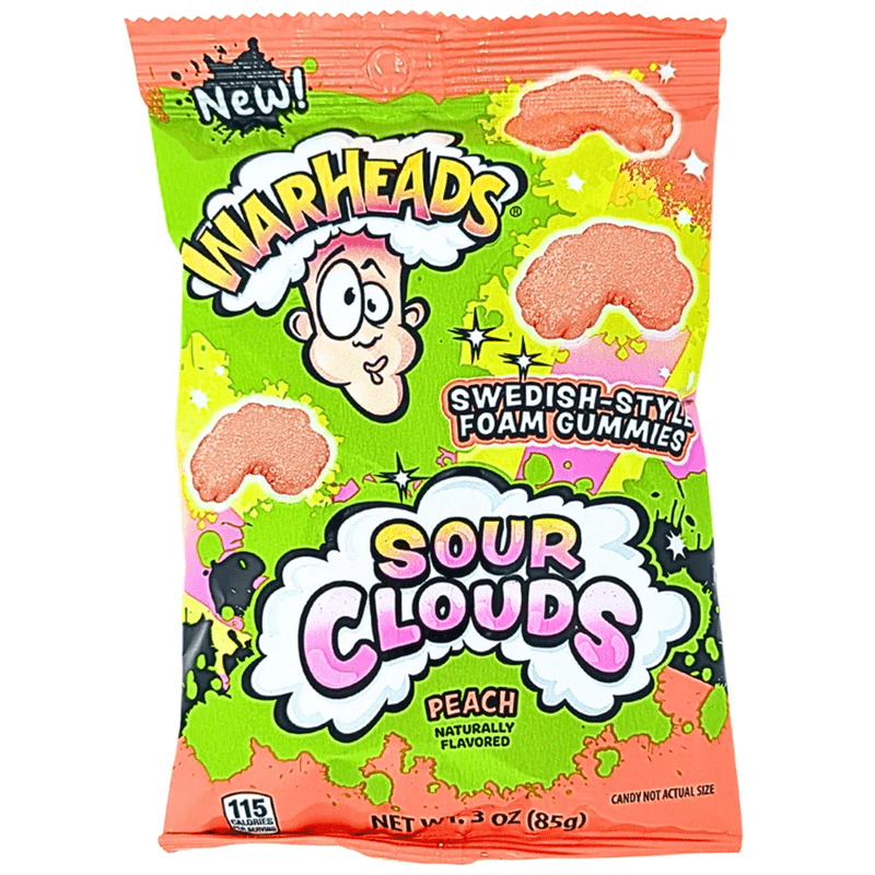 Warheads Sour Clouds Peach – Soft & Chewy Sour Candy (3oz) Simple Warheads