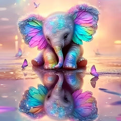 Studio Art Diamond Painting Full Coverage "Elephant Reflection" (40cm x 40cm) Simple Studio Art