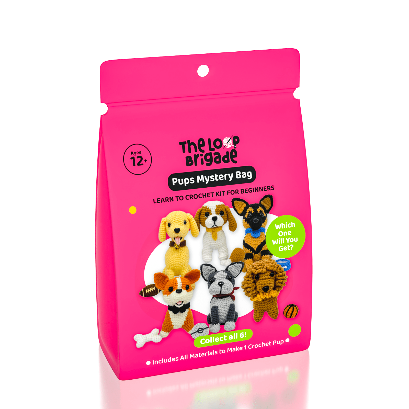 The LOOP Brigade: Mystery Pups DIY Crochet Plush Toy Complete Kit For Beginners Blind Bag Simple The LOOP Brigade
