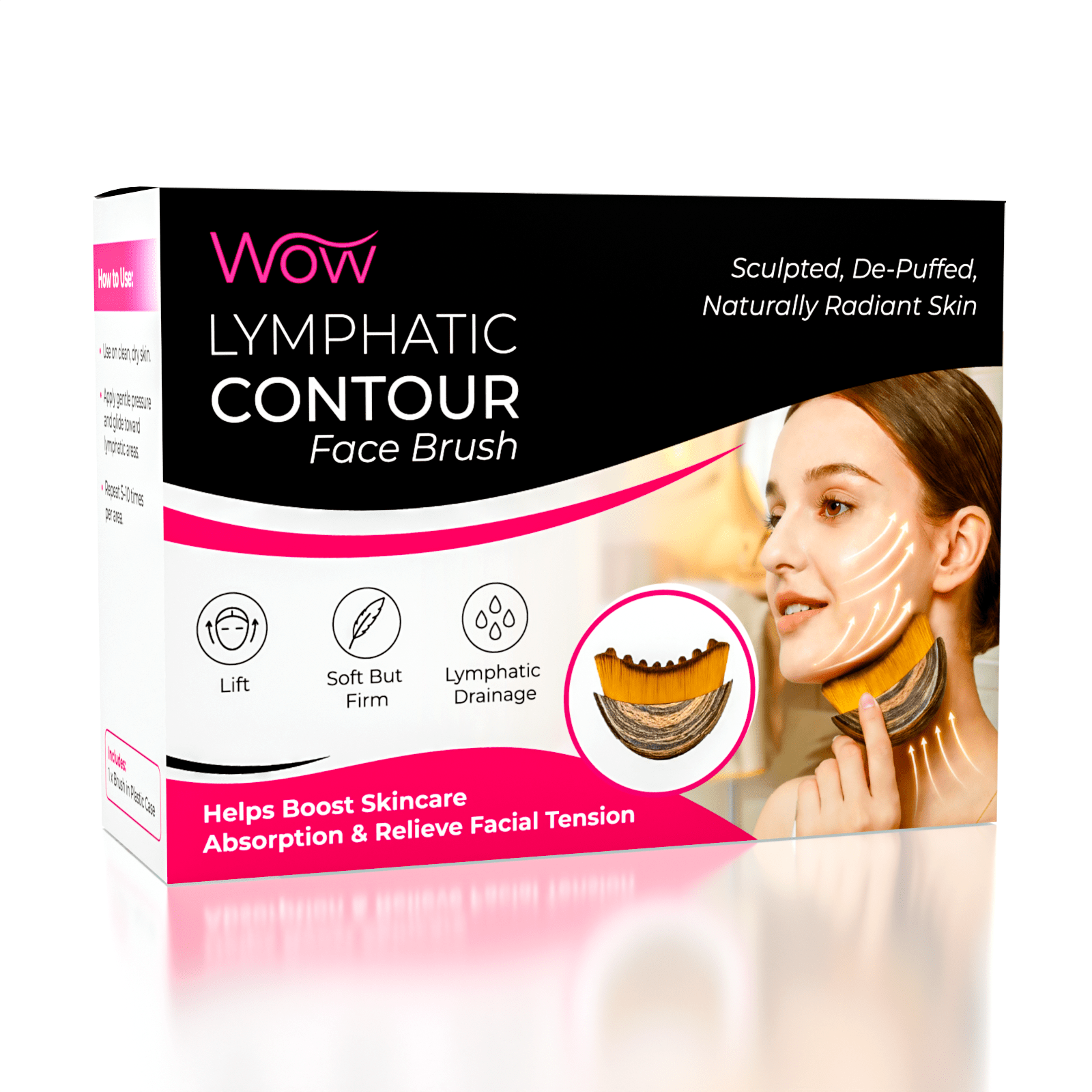 WOW Lymphatic Contour Face Brush For De-Puffed & Radiant Skin Simple WOW Beauty
