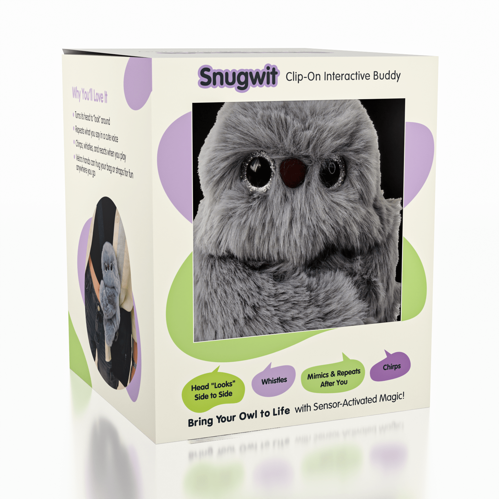 SnugWit: Clip-On Interactive Owl Sensory Plush Toy (1pc) Simple Exclusive