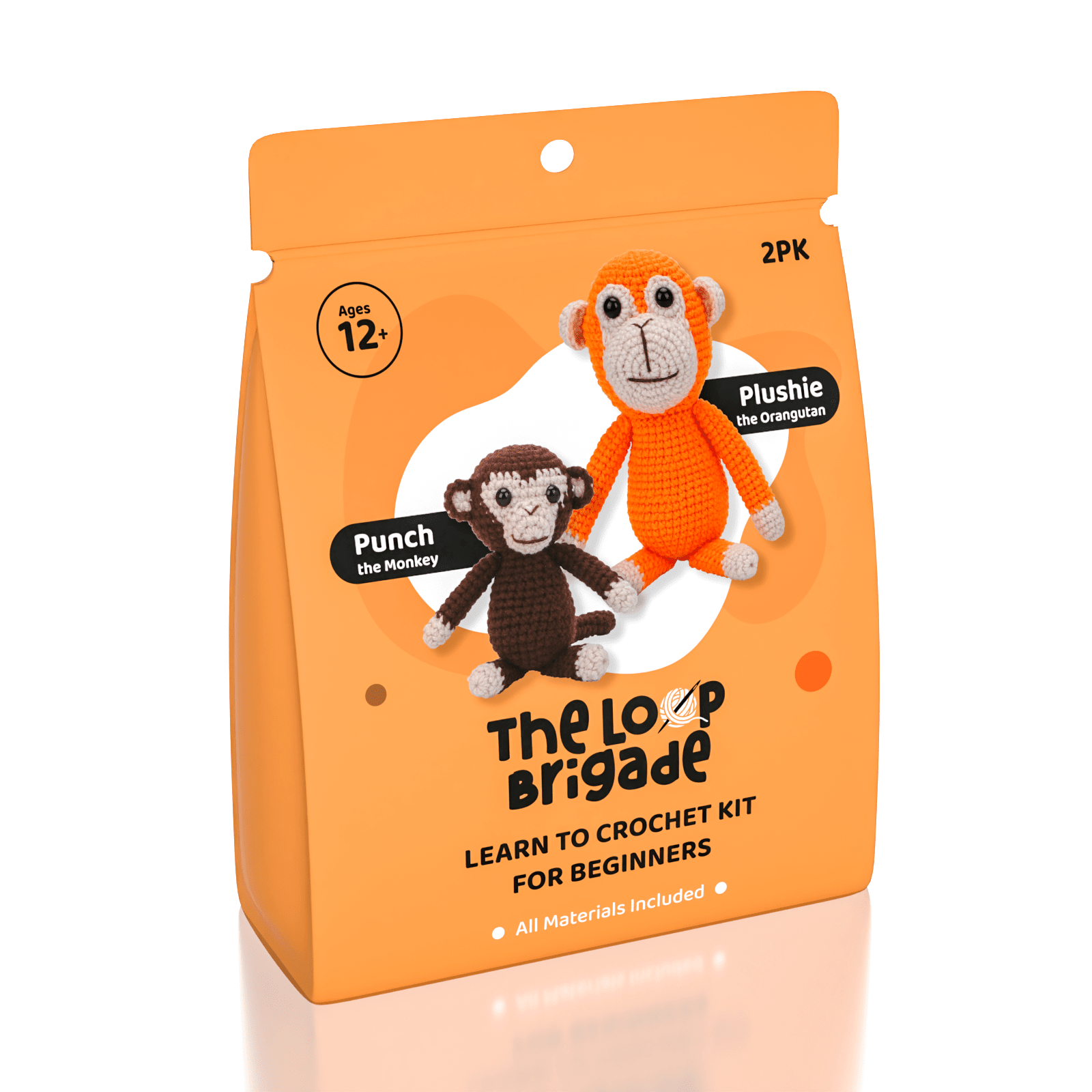 The LOOP Brigade: DIY Crochet Plush Toy Complete Kit For Beginners - Punch The Monkey Simple The LOOP Brigade