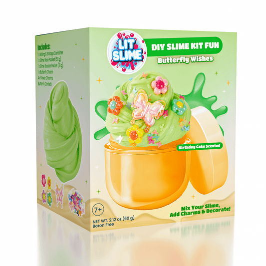 LIT Slime DIY Scented Slime Kit with Charms (1 Jar) Butterfly Wishes Simple LIT Slime