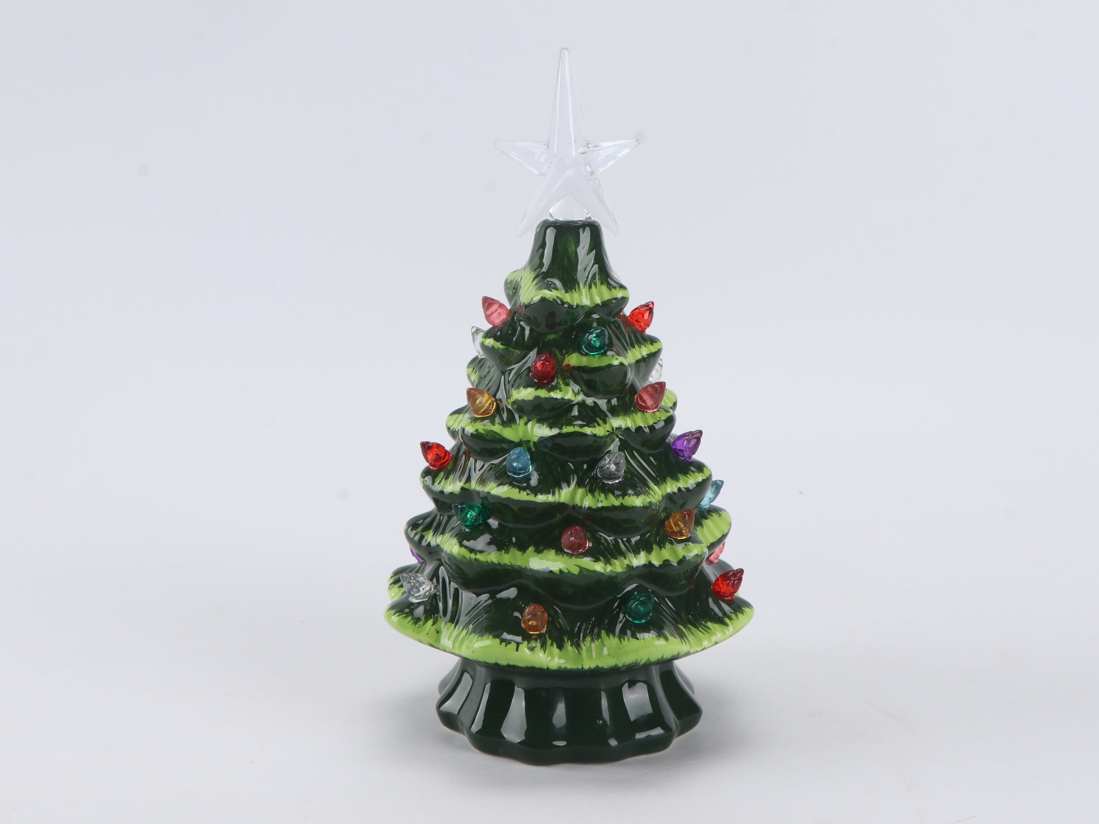 Festiluma Light-Up Tabletop 8" Ceramic Christmas Tree Décor Simple Festiluma