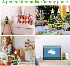 Festiluma Light-Up Tabletop 8" Ceramic Christmas Tree Décor Simple Festiluma