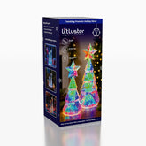 LitLuster Geometric LED Multi-Color Holographic Christmas Tree Duo Simple LitLuster