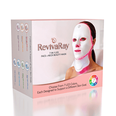 RevivaRay 7-in-1 LED Light Therapy Face + Neck Beauty Mask Simple Reviva