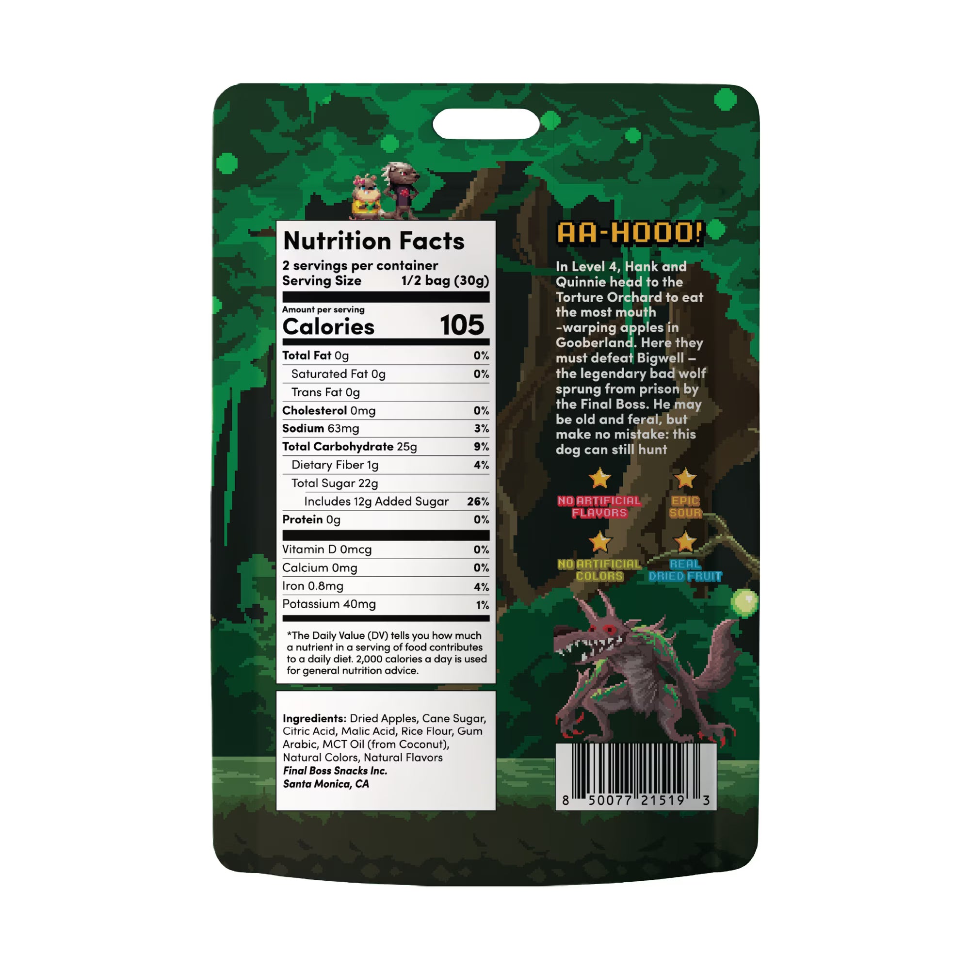 Final Boss Sour Level 4 Green Apple Sour Candy Snack 100g (1pc) Simple Final Boss Sour