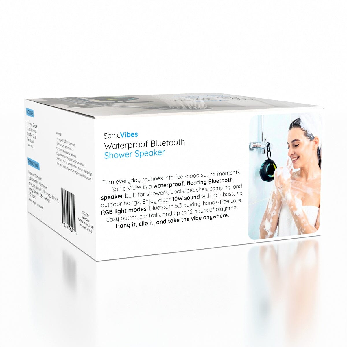 SonicVibes Warterproof Bluetooth Shower Speaker Simple SonicVibes