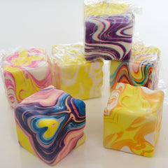 Swirl Cheese Cube Slow-Rise Squishy 2.5" Fidget Toy (1pc) Ships Assorted Simple Exclusive