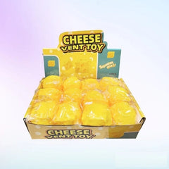 Cheese Cube Slow-Rise Foam Squishy 2.3" Fidget Toy (1pc)