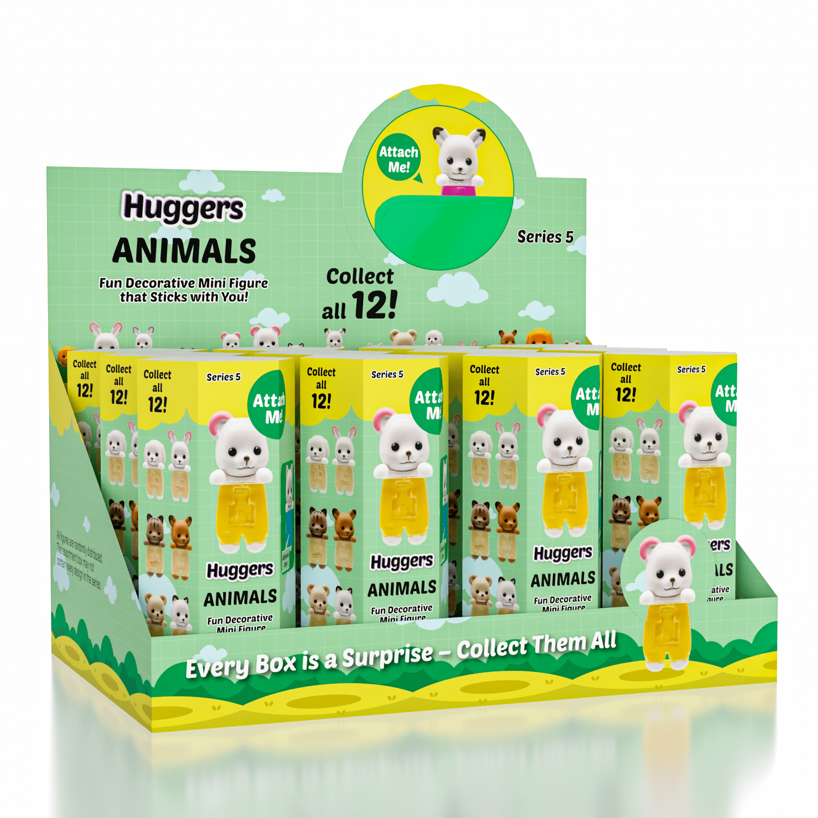 Animal Huggers: The Phone Hugging Buddies Series 5 Collectable Figurine Blind Box (1pc) Simple Huggers