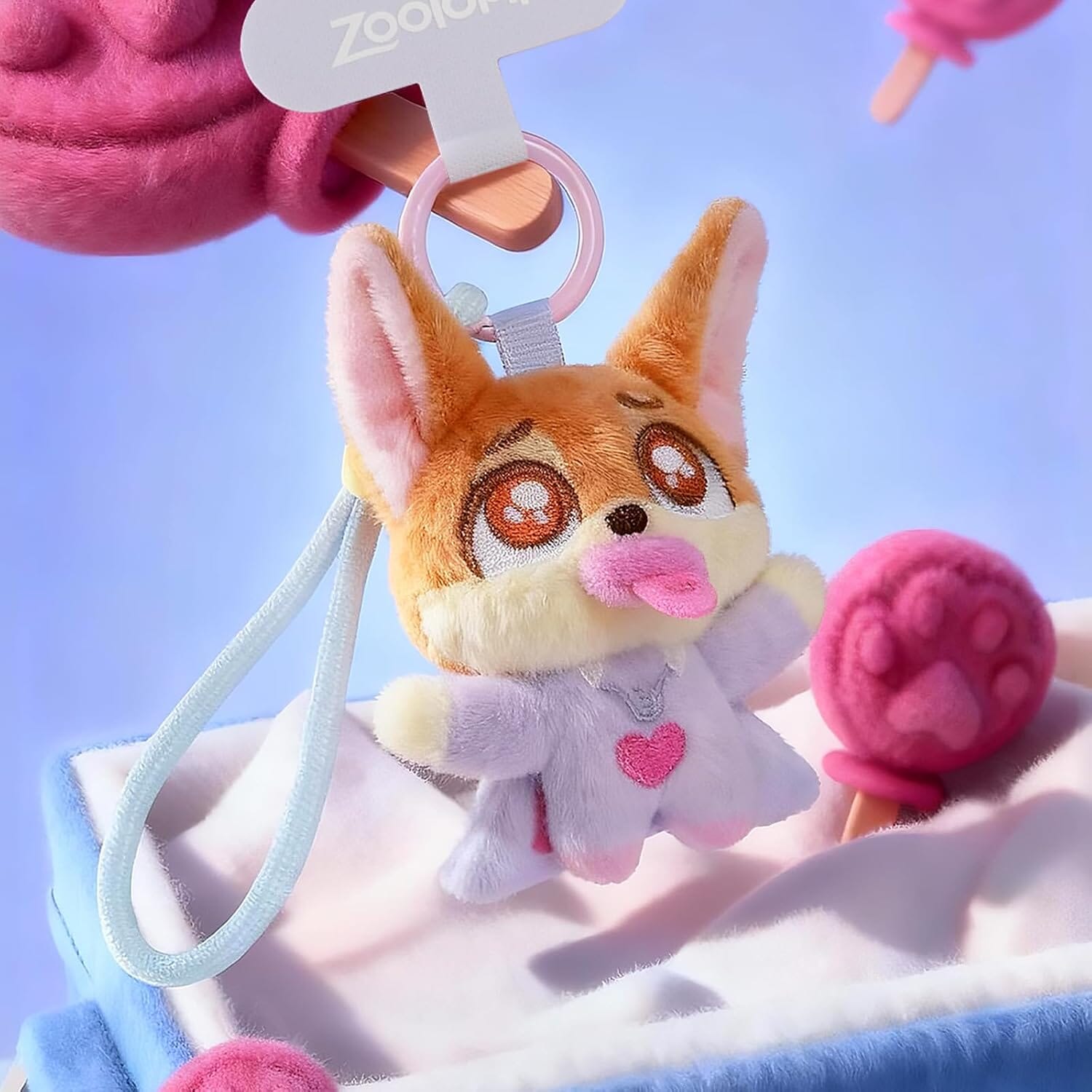 52TOYS x Disney: Zootopia Cute Crew Phone Strap Plush Blind Box (1pc) Simple 52TOYS