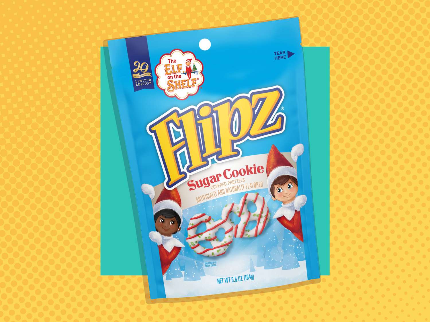 Flipz x Funfetti Elf On The Shelf Sugar Cookie Donut Covered Pretzels (6.5 Oz) Simple Flipz